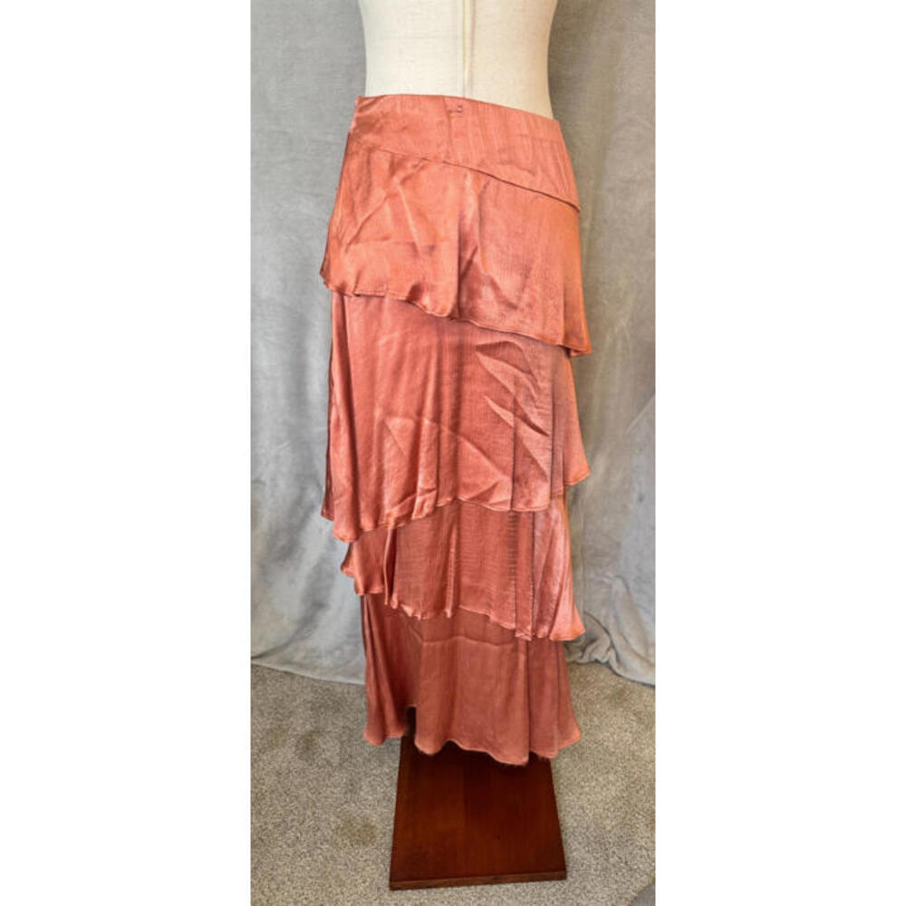 Anthropologie Coral Tiered Maxi Skirt - Picture 2 of 6